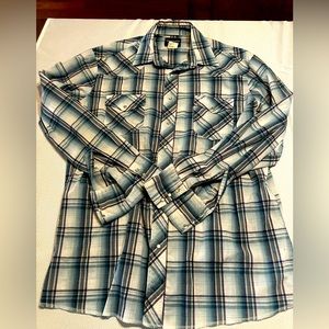 Men’s Wrangler Pearl Snap Western Shirt SZ XLT